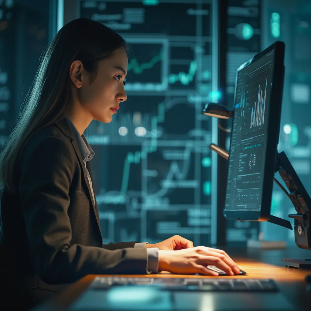 Équipe IA Finance collaborant dans un bureau moderne